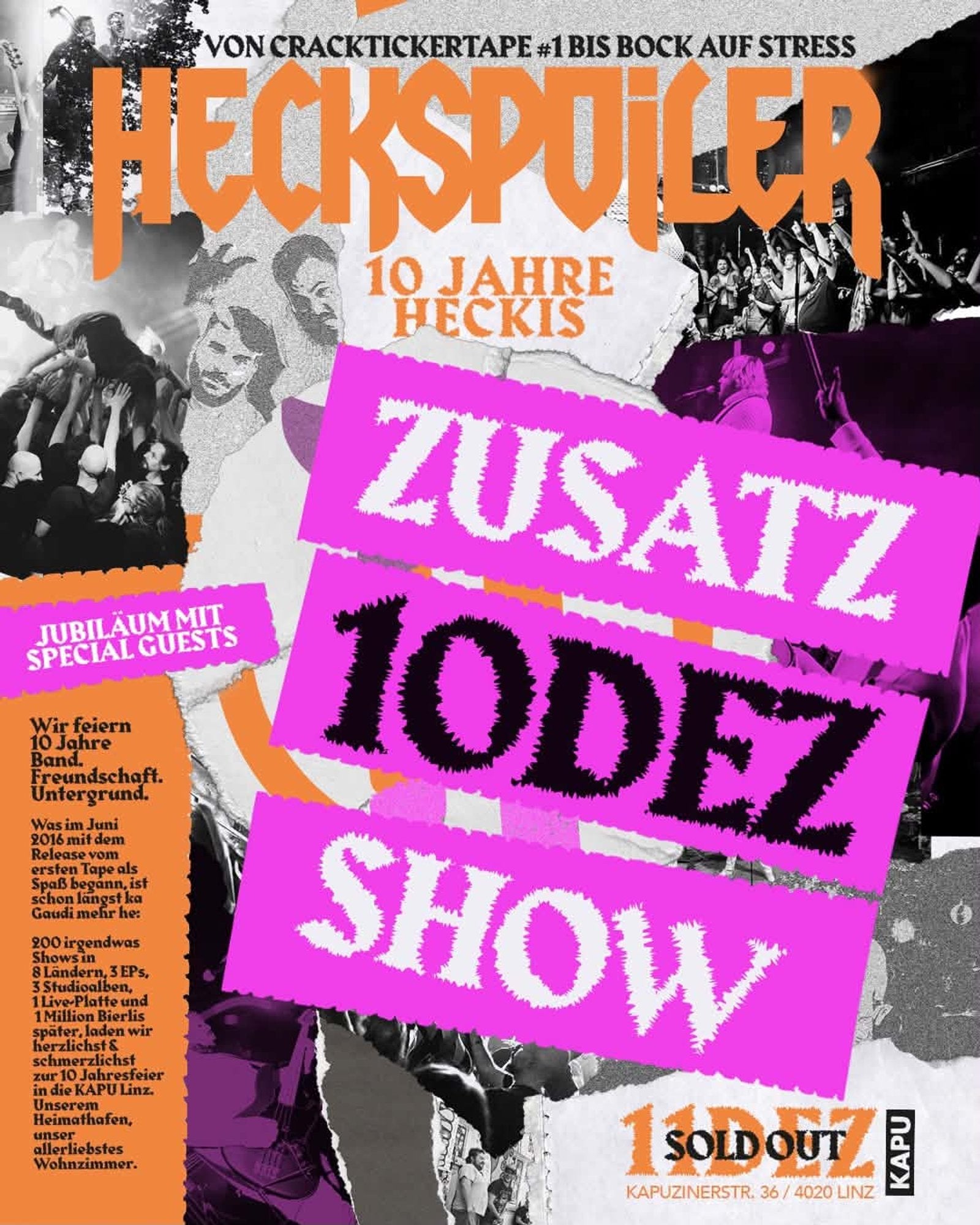 Heckspoiler: 10 Jahre Jubiläumsshow in der KAPU Linz