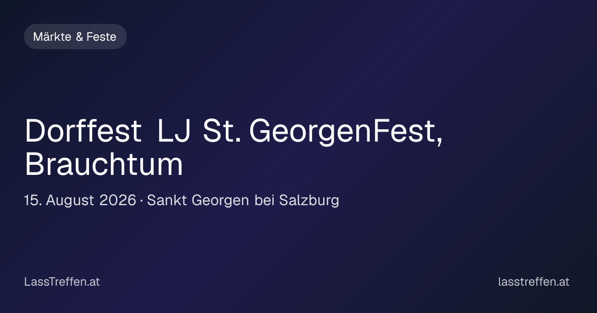 Dorffest LJ St. Georgen
