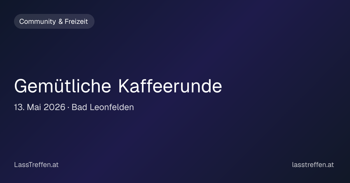 Gemütliche Kaffeerunde