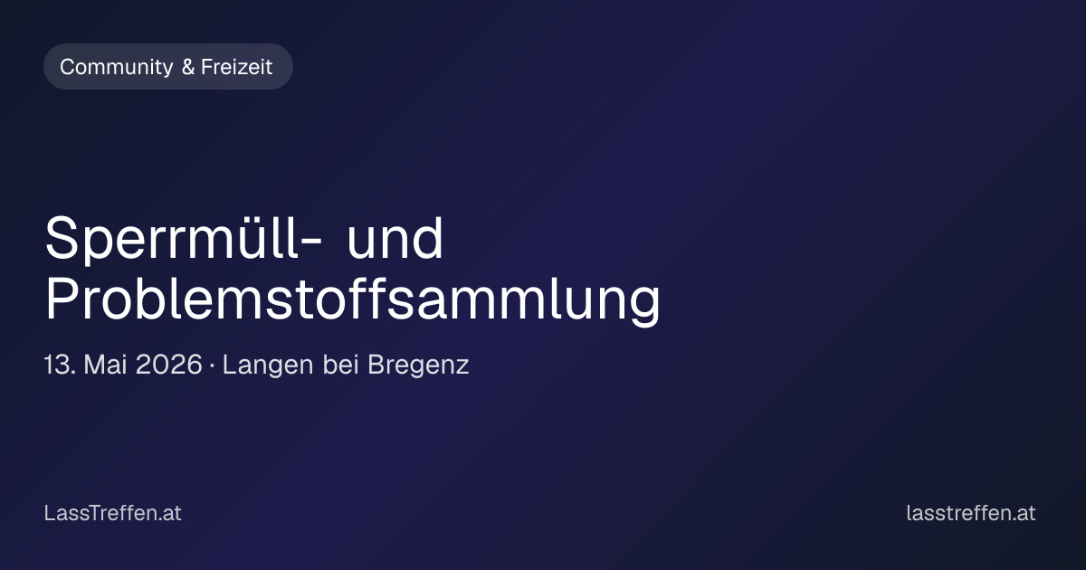 Sperrmüll- und Problemstoffsammlung