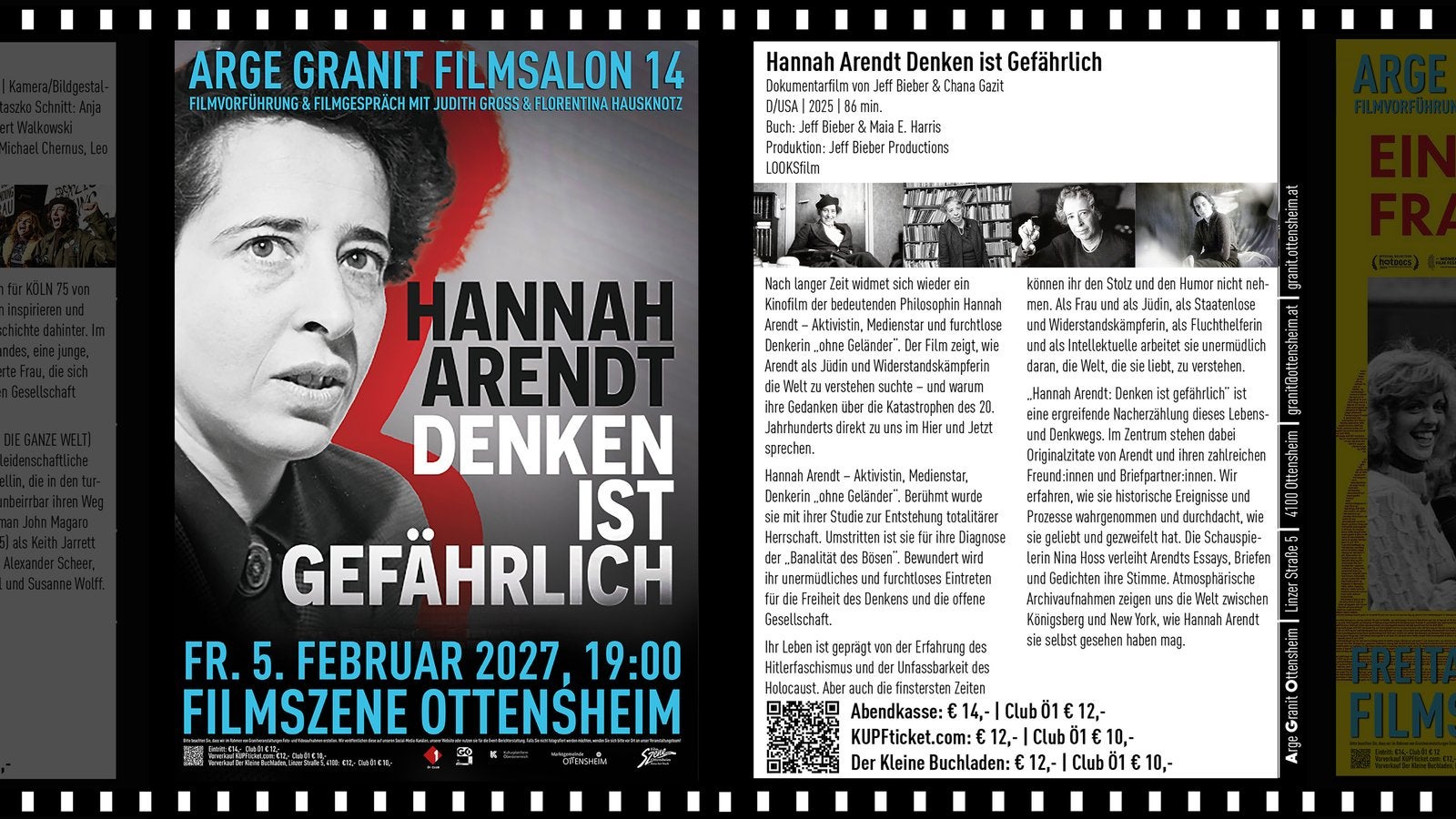 Hannah Arendt Denken ist gefährlich – Film & Gespräch