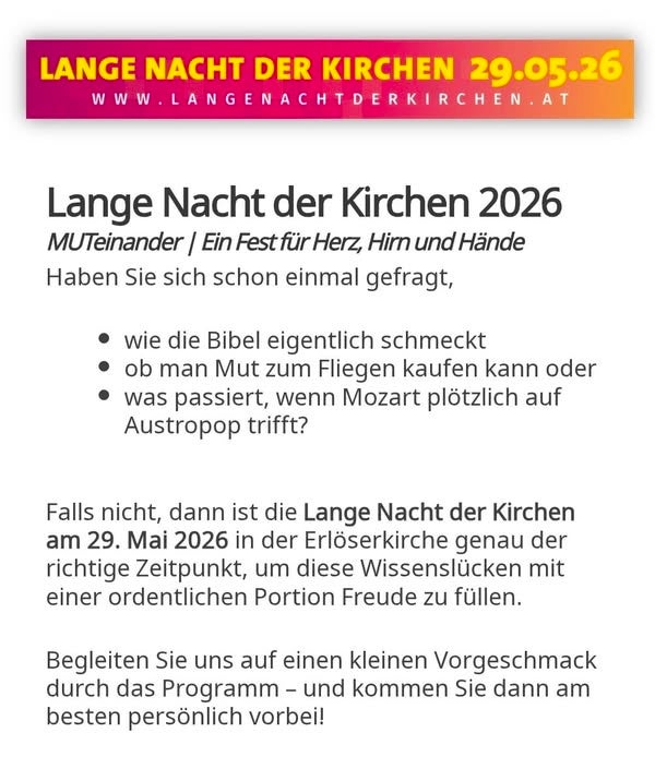 Lange Nacht der Kirchen