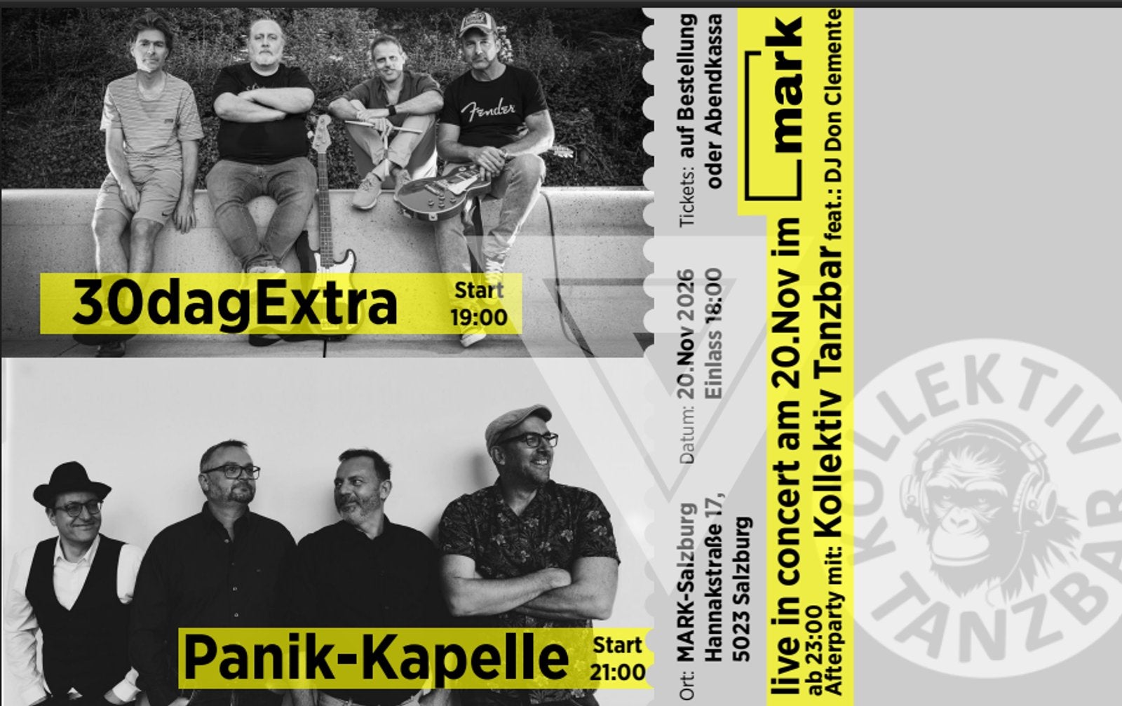 30dagExtra, Panik-Kapelle & Kollektiv Tanzbar in Salzburg