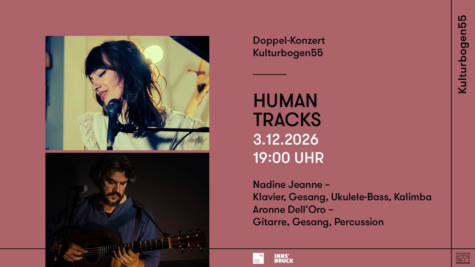 HUMAN TRACKS Doppelkonzert – Nadine Jeanne & Aronne Dell’Oro