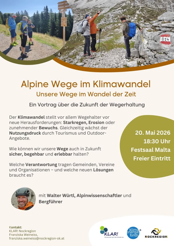 Alpine Wege im Klimawandel - Vortrag über die Zukunft der Wegerhaltung