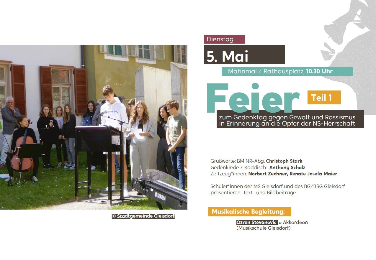 Feier zum Gedenktag gegen Gewalt und Rassismus in Erinnerung an die Opfer der NS-Herrschaft