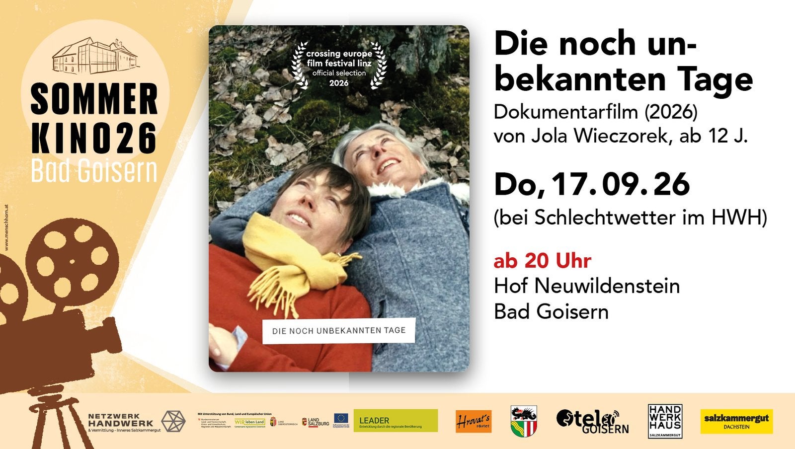 Sommerkino: Die noch unbekannten Tage im Hof Neuwildenstein