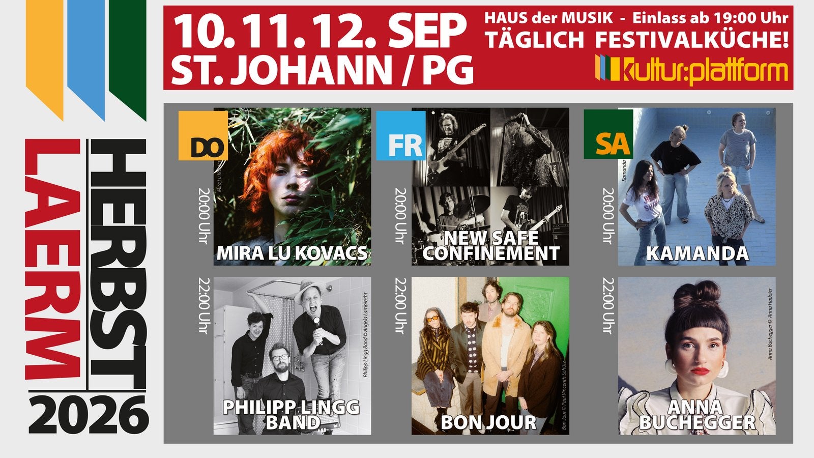 Herbstlärm-Festival 2026 – Musik in der kultur:plattform St. Johann