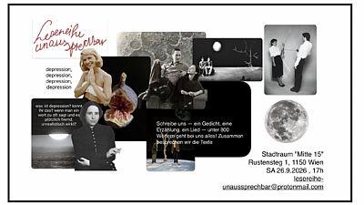 Lesereihe Unaussprechbar: Depression – Wien Mitte 15
