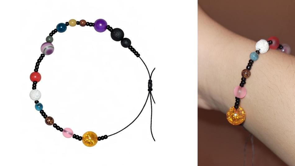[LNF26] Wie bunt, groß oder wild darf ein Planetensystem sein, wenn du es als Armband erschaffst?