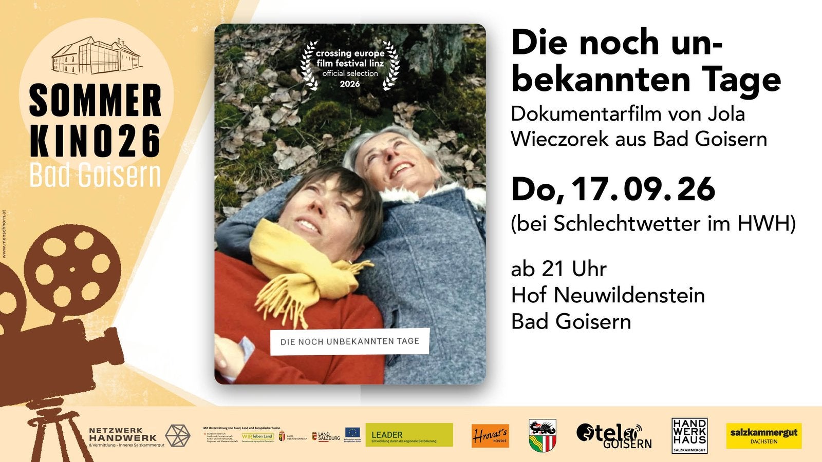 Sommerkino: "Die noch unbekannten Tage" & Publikumsgespräch