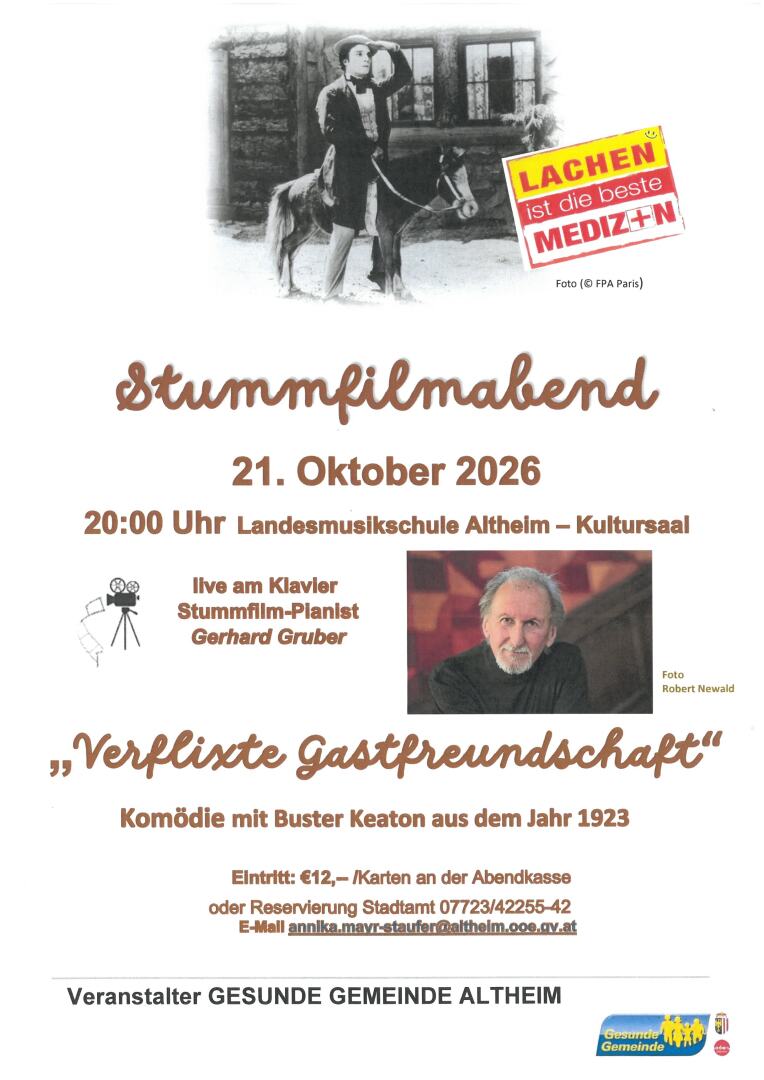 Stummfilmabend Gesunde Gemeinde Altheim