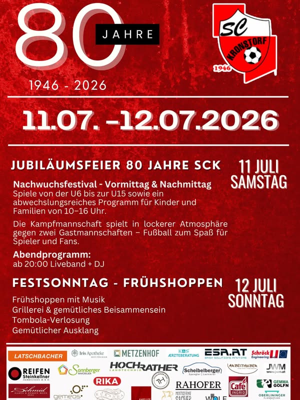 Jubiläumsfeier 80 Jahre SC Kronstorf