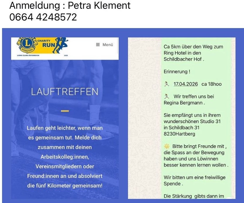 Lauftreffen Charity Run Lionsclub