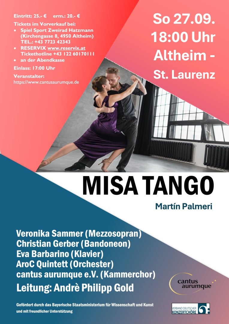 klassisches Konzert MISA TANGO Pfarrkirche St. Laurenz Altheim