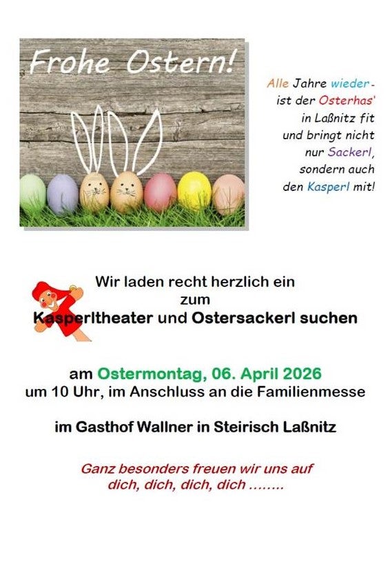 Kasperltheater und Ostersackerl suchen