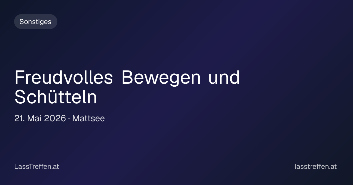 Tanzen und Freudvolles Bewegen