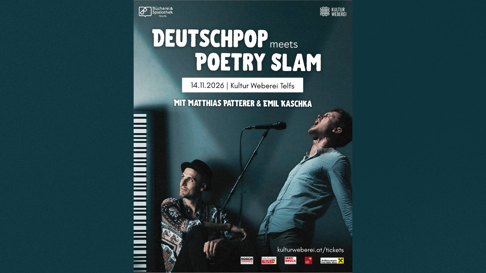 Patterer & Kaschka: Deutschpop & Poetry Slam in Telfs