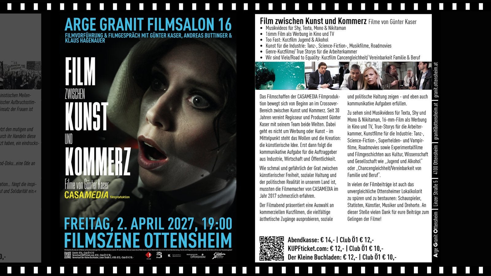 FILM zwischen KUNST und KOMMERZ – Günter Kaser in Ottensheim